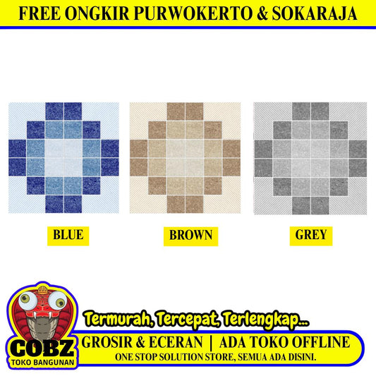 25 CM x 25 CM / ASIA TILE ROCHESTER Keramik Lantai Kamar Mandi Matte Dus