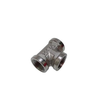 1/2 IN / NM Nepel Tee Drat Dalam Faucet Tee Fitting Pipa Stainless