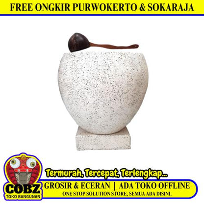 40 CM x 40 CM x 50 CM / BT GENTONG KECILBak Mandi Teraso Jenis Teraso Asli 40 L