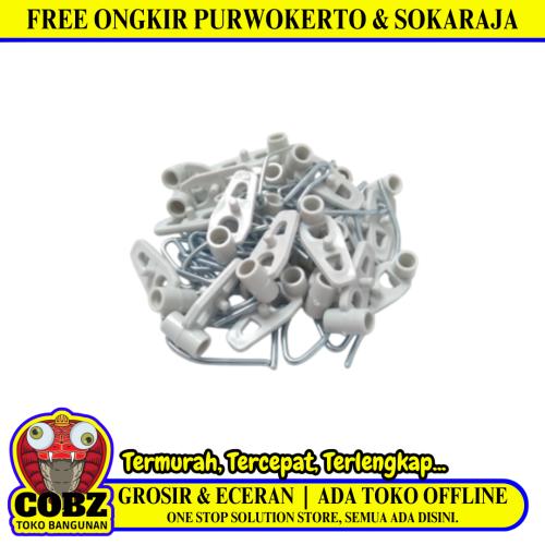 TM Biji Roda T Gorden + Kawat Cantel Kait Model S Putih Set