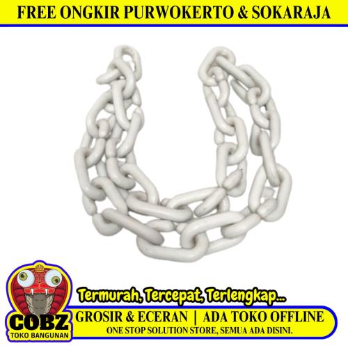 5/16 IN / NM Rantai Plastik PVC Talang Motor Anjing 9 MM Putih Meter