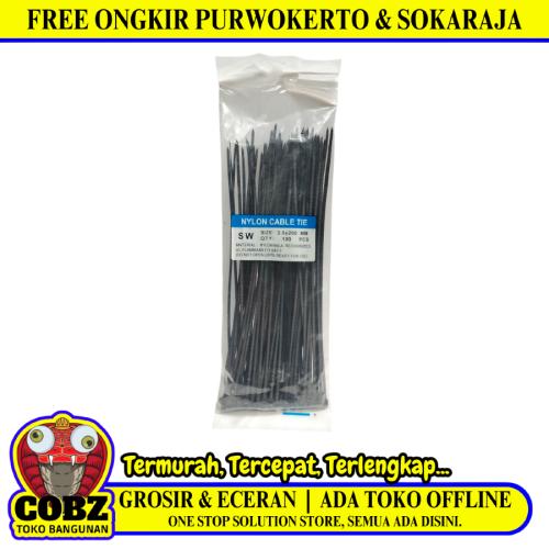 2.5 MM x 200 MM / SW Kabel Cable Ties Tali Ripet 20 CM Hitam Pack