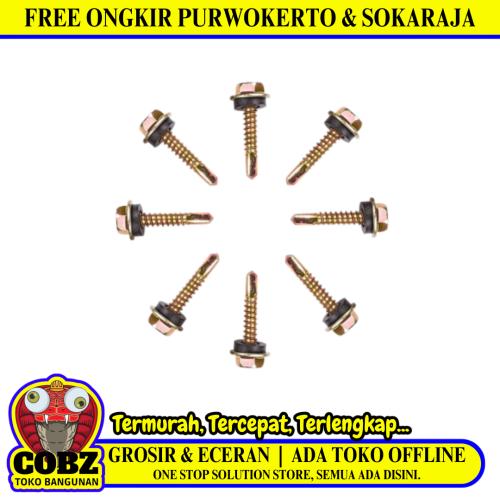 19 MM / TM Roofing Baut Sekrup Atap Baja Ringan Kuning Biji