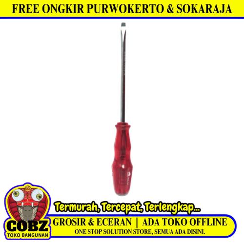 6 IN / BISON Obeng Screwdriver One Way Minus Mini Gagang Fiber