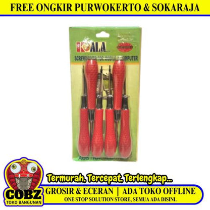 KOALA Obeng Reparasi Jam HP Komputer Kacamata 6 Pcs Set