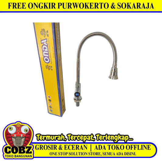 1/2 INCH/ONDA V 697 GKU Kran Angsa Fleksibel Sink BCP Wastafel Stainless