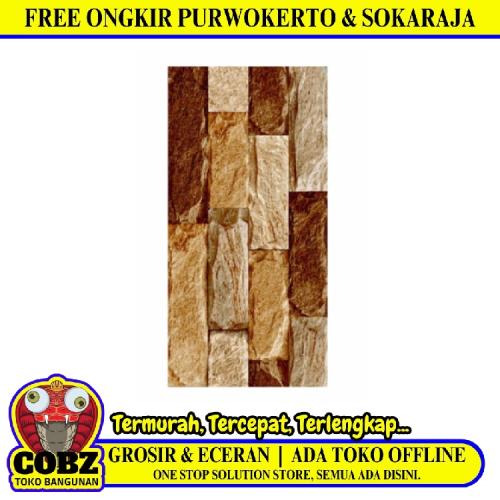 25 CM x 50 CM / UNO Ox ford Keramik Dinding Timbul Matt Brown Dus