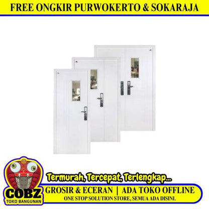 5 CM x 100 CM x 210 CM / FORTRESS SNC FORT 100.12 SINGLE Pintu Kamar Mandi Baja Putih Set