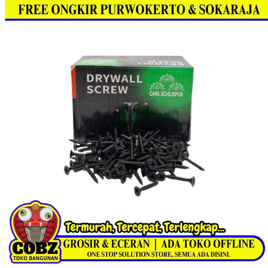 #6 X 1IN / CARL SCHLIEPER Sekrup Gypsum Screw Plafon Board GRC Hitam Dus
