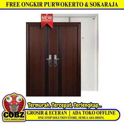 5 CM x 150 CM x 210 CM / FORTRESS FORT 150.17 DOUBLE Pintu Kamar Mandi Baja White Set