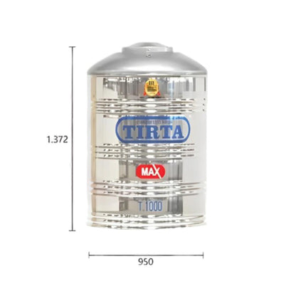 960 L / TIRTA T 1000 TK Water Torrent Tangki Air Stainless Penyangga + Acc Set