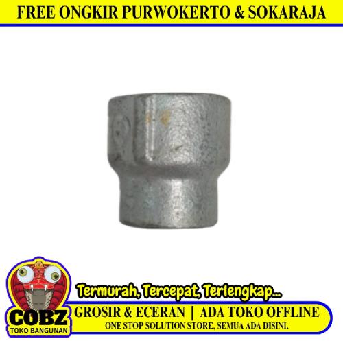 1 IN x 3/4 IN / G Verlop Sok Flock Sambungan Fitting Pipa Besi