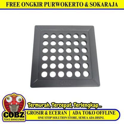 4 IN / CML Saringan Got Plat Floor Drain Plastik PVC Abu Abu