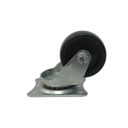 2 IN / TM Roda Hidup Trolly Non Rem Gepeng Plat Karet Hitam Rem