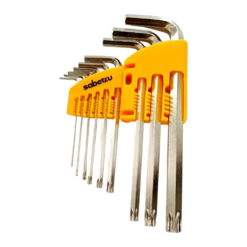 1.5 MM - 55 MM / SABETZU Kunci L Hexagon Bintang Panjang Wrench Screw 9 Pcs Set