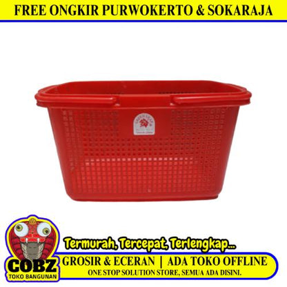 TM Keranjang Belanja PVC Plastik Kecil Merah