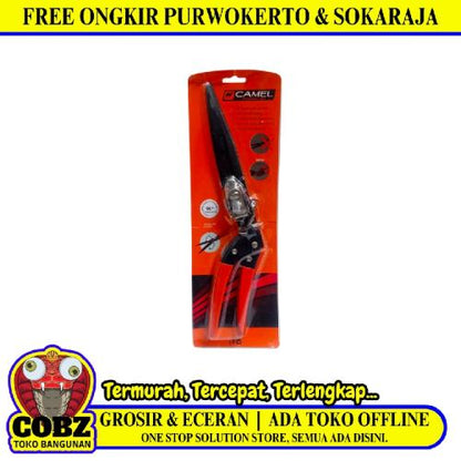 13 IN / CAMEL Gunting Rumput Pagar Taman Kebun 3 Posisi Gagang Karet