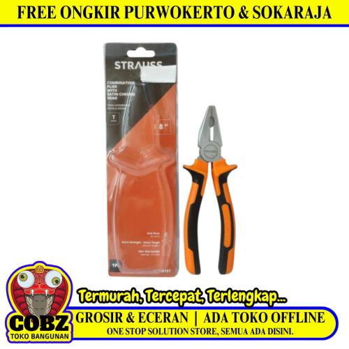 8 IN / STRAUSS  Tang Kombinasi Kawat Kabel Combination Pliers