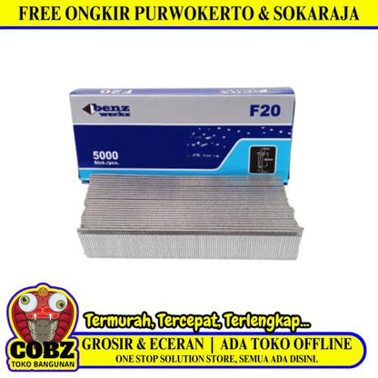 F 20 / BENZ WERKZ Refill Paku Tembak Air Nailer Stapler Gun 20 MM Lurus