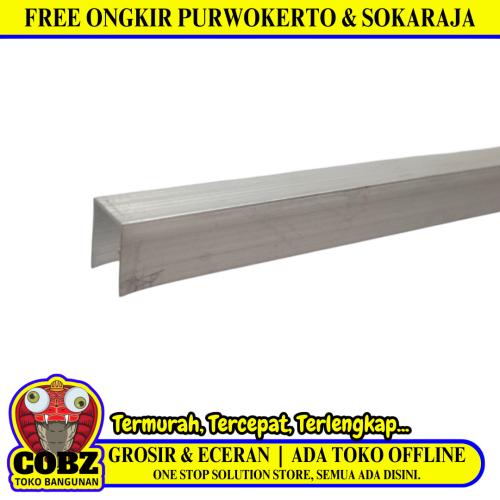 4 MM - 6 MM x 6M / TM List Profil U Sambungan Polykarbonat Aluminium Btg