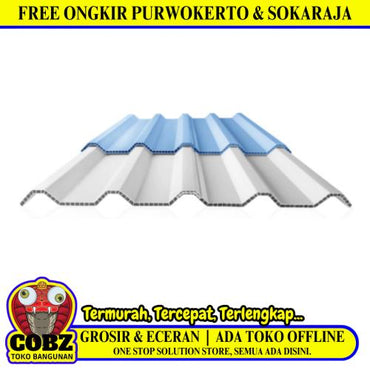 10 MM x 830 MM x 4 M / ALDERON RS 830 Atap U PVC Double Layer Blue Doff Lembar