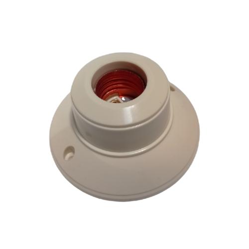 BROCO E27 Fitting Tempat Lampu Plafon Atap Tempel Bulat Kecil Warna Putih