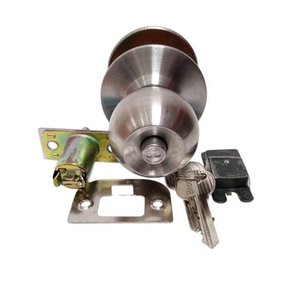 D 5 CM / BINOCHE 5871-SS Kunci Handle Pintu Bulat Kamar Mandi Stainless Silver Set