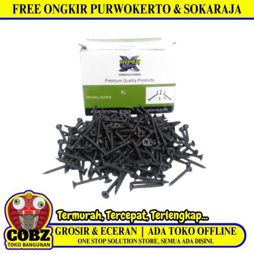 #6 X 1 1/4 IN / VIPER Sekrup Gypsum Screw Plafon Board GRC Hitam Dus