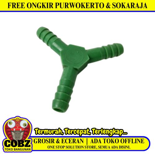 1/4 IN / TM Nepel Adaptor Sambungan Selang 3 Cabang Plastik PVC