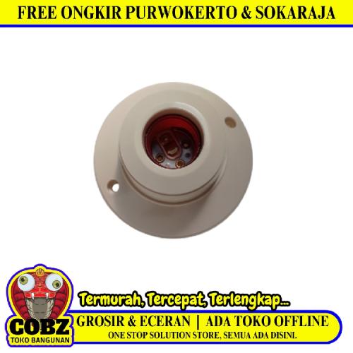 BROCO E27 Fitting Tempat Lampu Plafon Atap Tempel Bulat Kecil Warna Putih