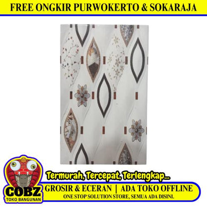 25 CM x 40 CM / UNO MARIGOLD Keramik Dinding Kamar Mandi Glossy White Dus