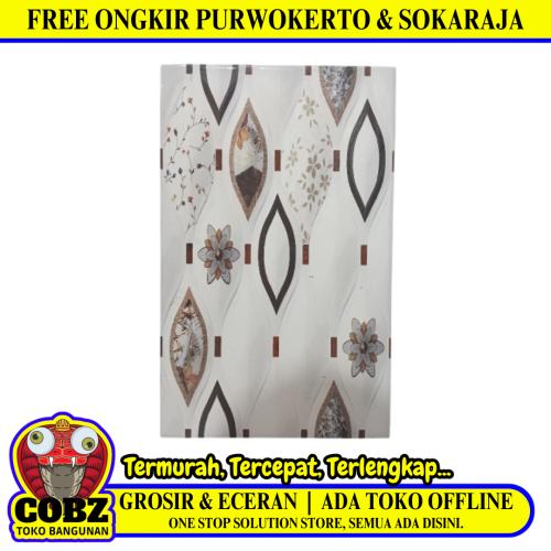 25 CM x 40 CM / UNO MARIGOLD Keramik Dinding Kamar Mandi Glossy White Dus