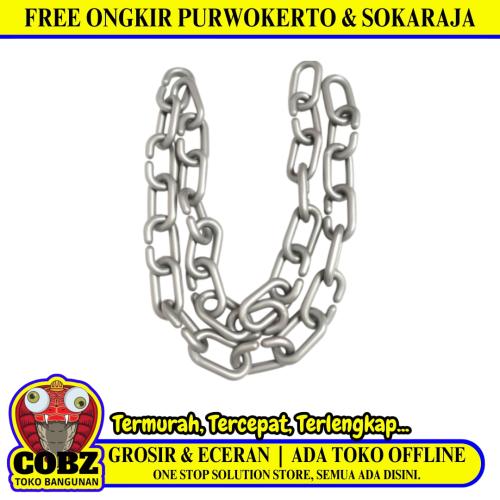 1/4 IN / TM Rantai Plastik PVC Talang Motor Anjing 6 MM Silver Meter