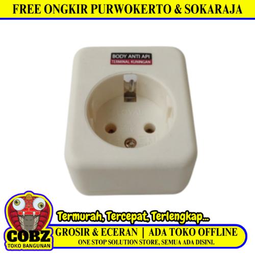 1 LUBANG / LOYAL Stop Kontak Terminal Arde Tempel OB Outbow Cream