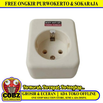 1 LUBANG / LOYAL Stop Kontak Terminal Arde Tempel OB Outbow Cream