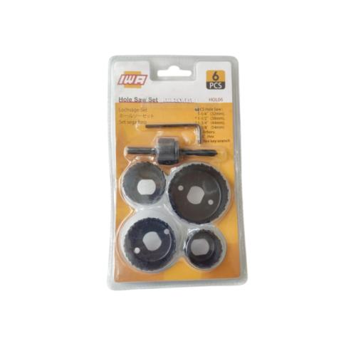 32 - 54 MM / IWA TCT Hole Saw Mata Bor Hidroponik Pelubang Kayu 6 Pcs Set