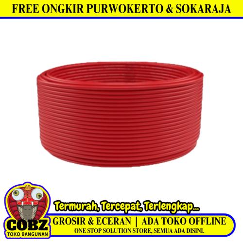 1 INTI x 4 MM x 50 M / KITANI NYA Tunggal Kabel Tembaga SNI Merah Roll