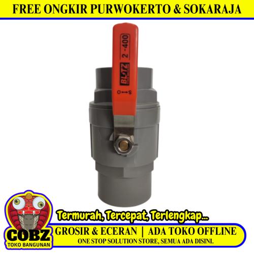 1 1/2 INCH / BLITZ Stop Kran Polos Ball Valve Engkol Plastik PVC
