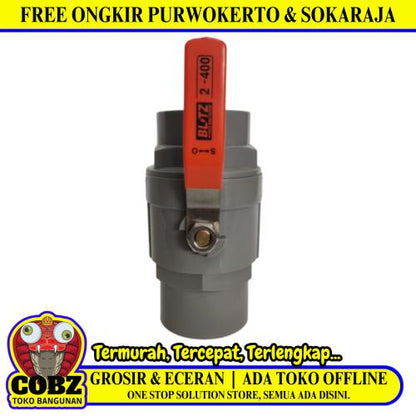 1 1/2 INCH / BLITZ Stop Kran Polos Ball Valve Engkol Plastik PVC