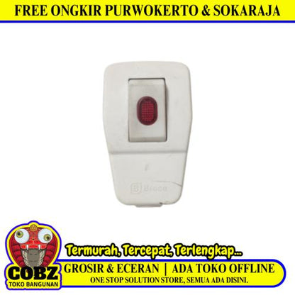 BROCO Steker Jek Colokan Kabel Cowok Male Putih + Switch