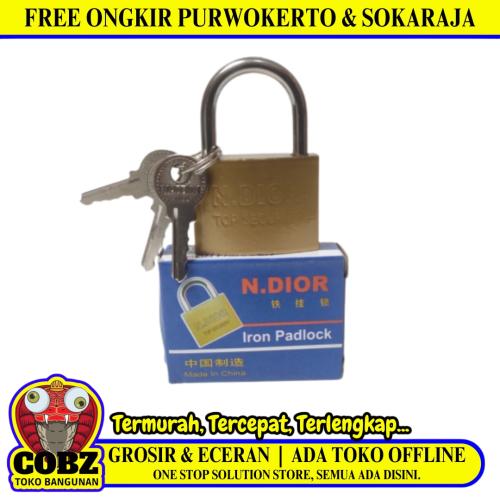 38 MM / N. DIOR Gembok Pintu Pagar Padlock Anti Maling Leher Pendek