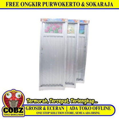 6 CM X 67 CM X 186 CM / HILTON Pintu Kamar Mandi Galvalum Kanan Set