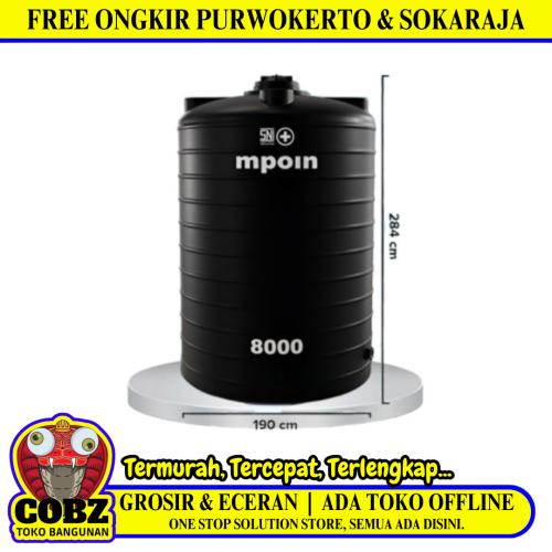 7380 L / M POIN + WAVE G8000 Water Torrent Tangki Tandon Air PVC Black Granite + Acc Set