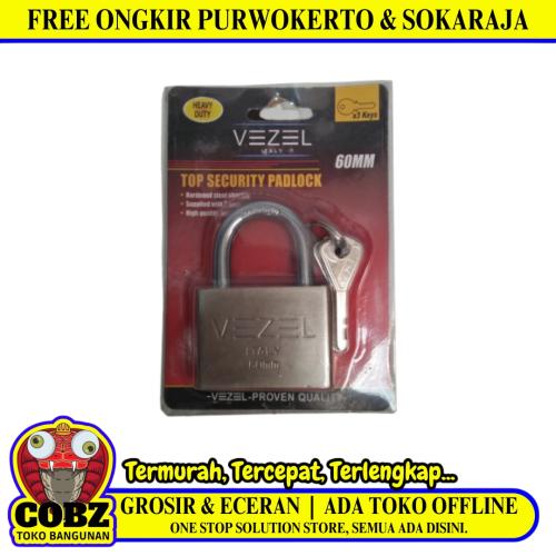 60 MM / VEZEL Gembok Pintu Pagar Padlock Anti Maling Leher Pendek