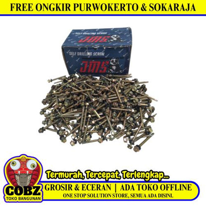 # 12 x 50 MM / JMS PANDA Roofing Baut Sekrup Atap Baja Ringan Kuning Dus