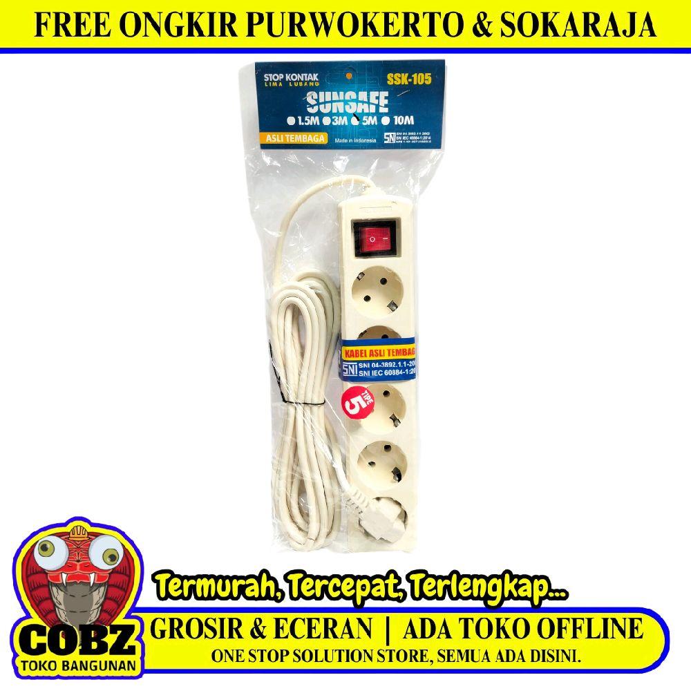 5 LUBANG x 500 CM / SUNSAFE SSK-105 Stop Kontak Colokan Terminal Kabel 5 M