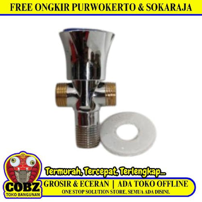 1/2 IN / AUGUSTO Stop Kran Air Cabang Tee Shower Kloset Stainless