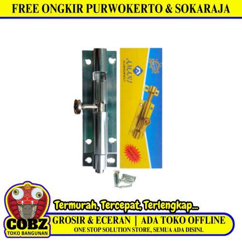 4 IN / AMANI Grendel Kunci Slot Pintu Jendela Stainless
