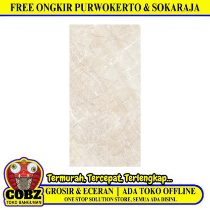 25 CM x 50 CM / PLATINUM CARMEN Keramik Dinding Glossy Brown Dus