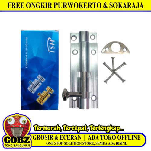 3 IN / HSJ Grendel Kunci Slot Pintu Jendela Stainless